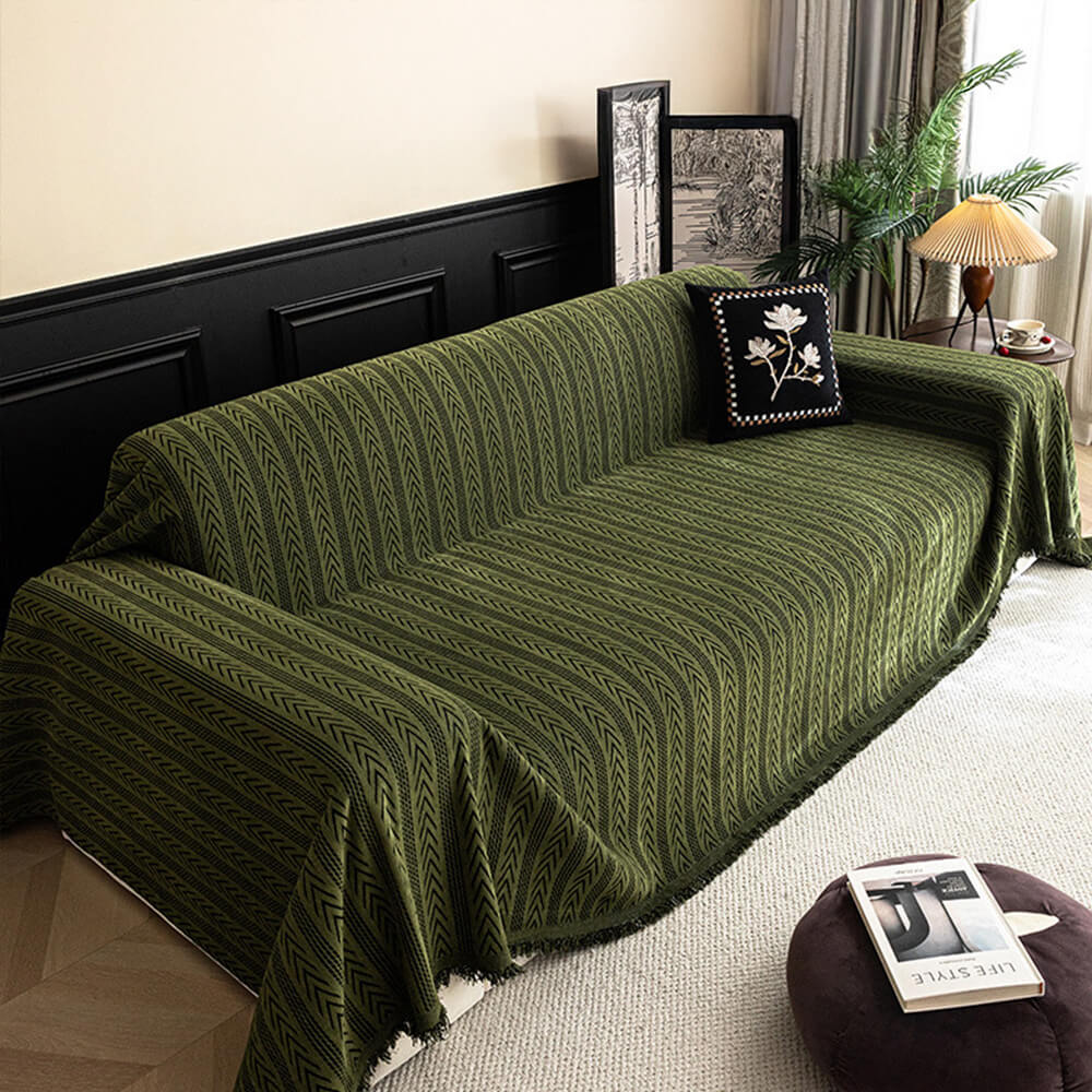 Jacquard Tassel Chenille Sofa Cover Sofa Throws