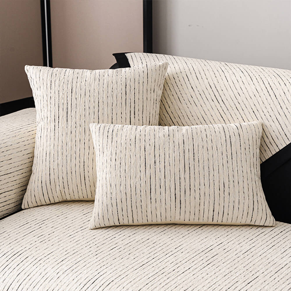 Modern French Striped Chenille Sofa Cover