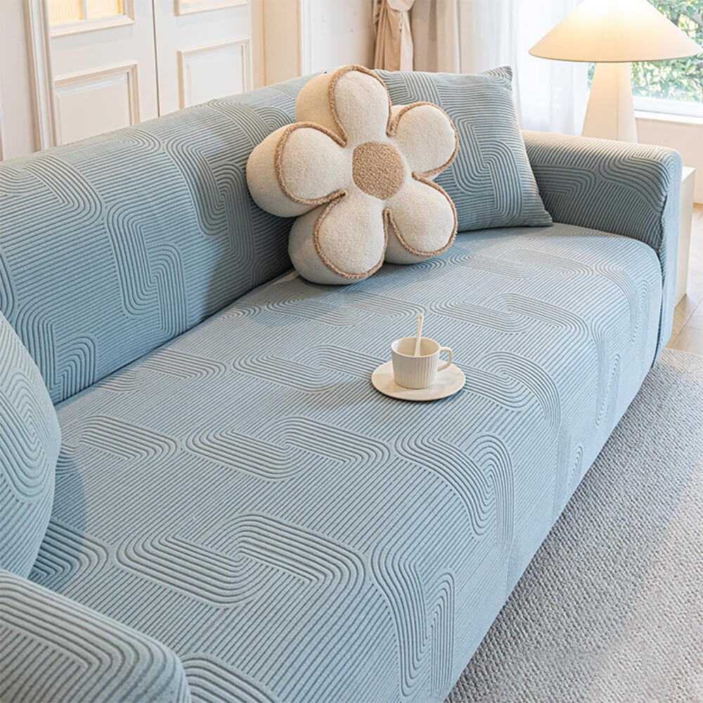 All-Seasons Polar Fleece Elastic Full Wrap Anti-Scratch Sofa Cover
