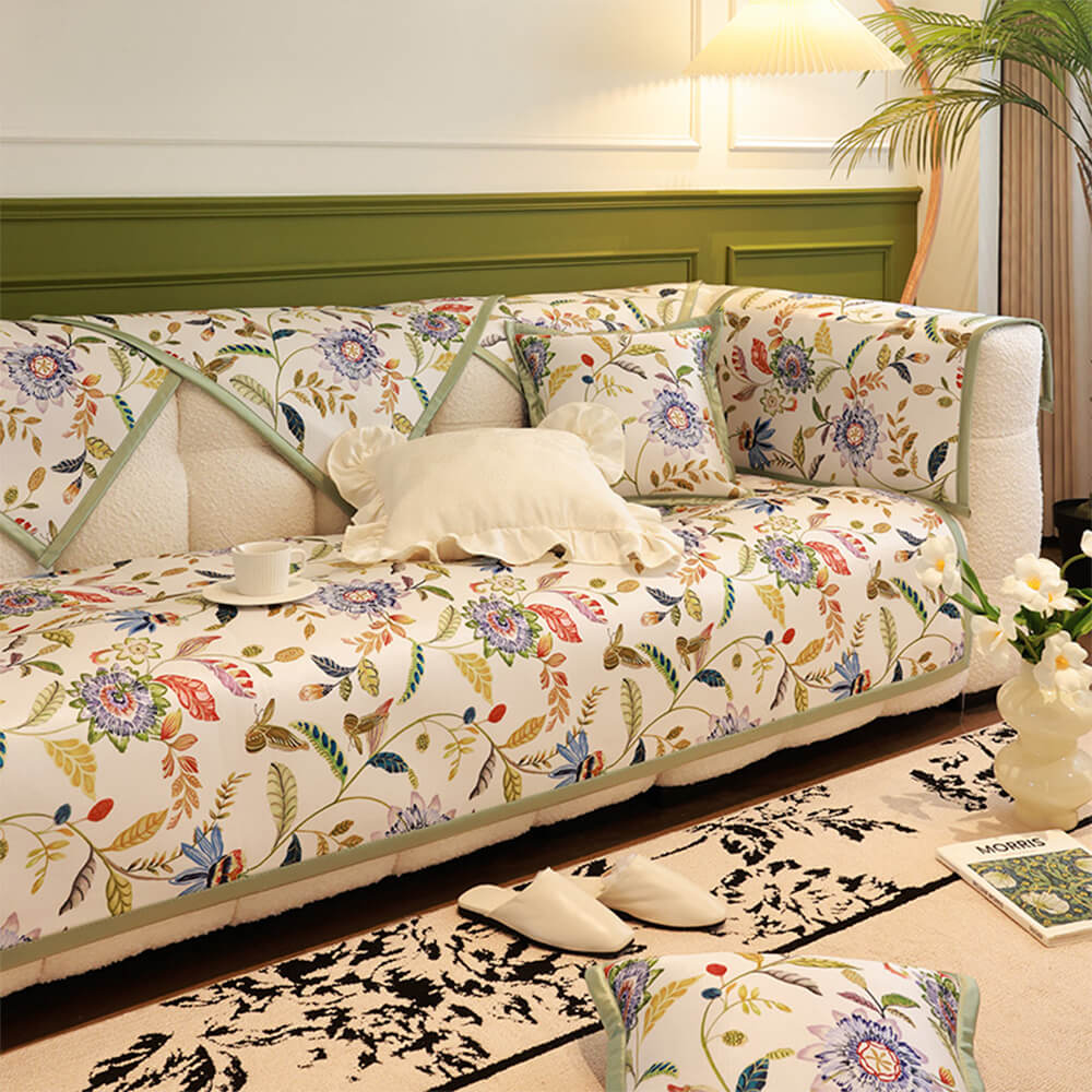 All-Season Cooling Pastoral Floral Sofa Cover