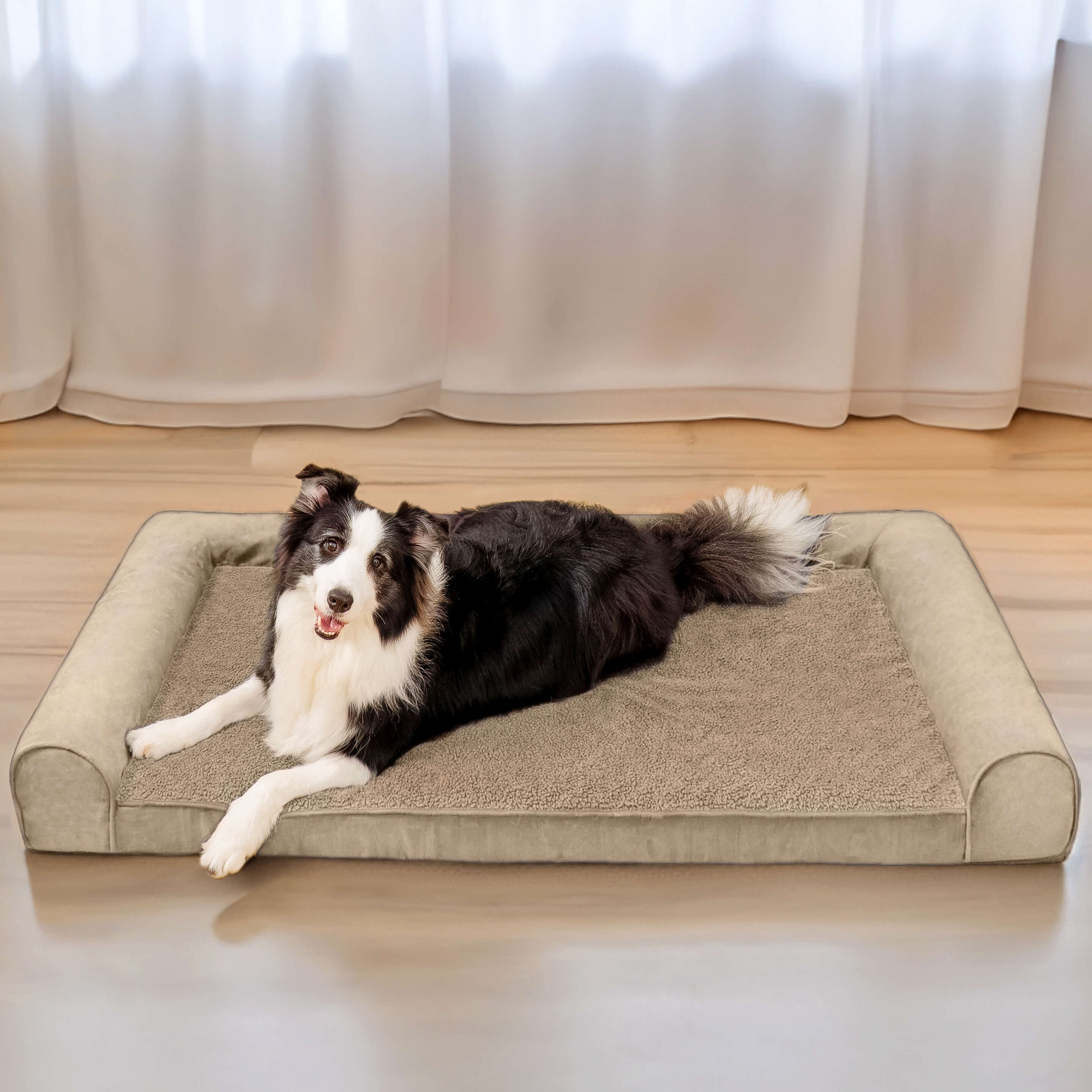 Faux Fleece & Suede Full Support Orthopaedic Dog Bed