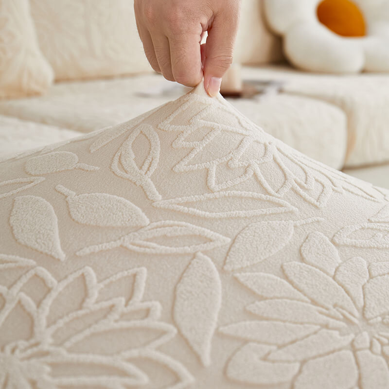 Floral Velvet Stretch Full Wrap Sofa Protector Sofa Cover