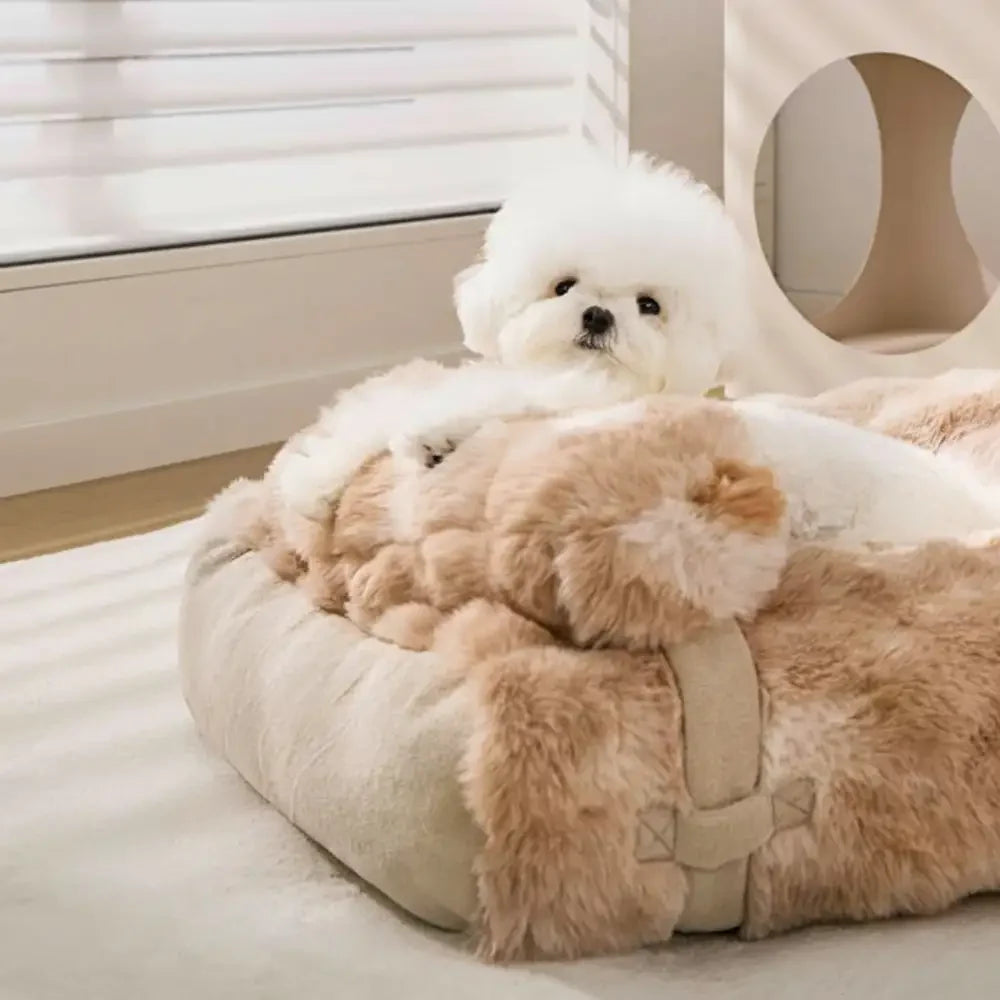 Fluffy Plush Comfortable Deep Sleep Dog Pillow Bed
