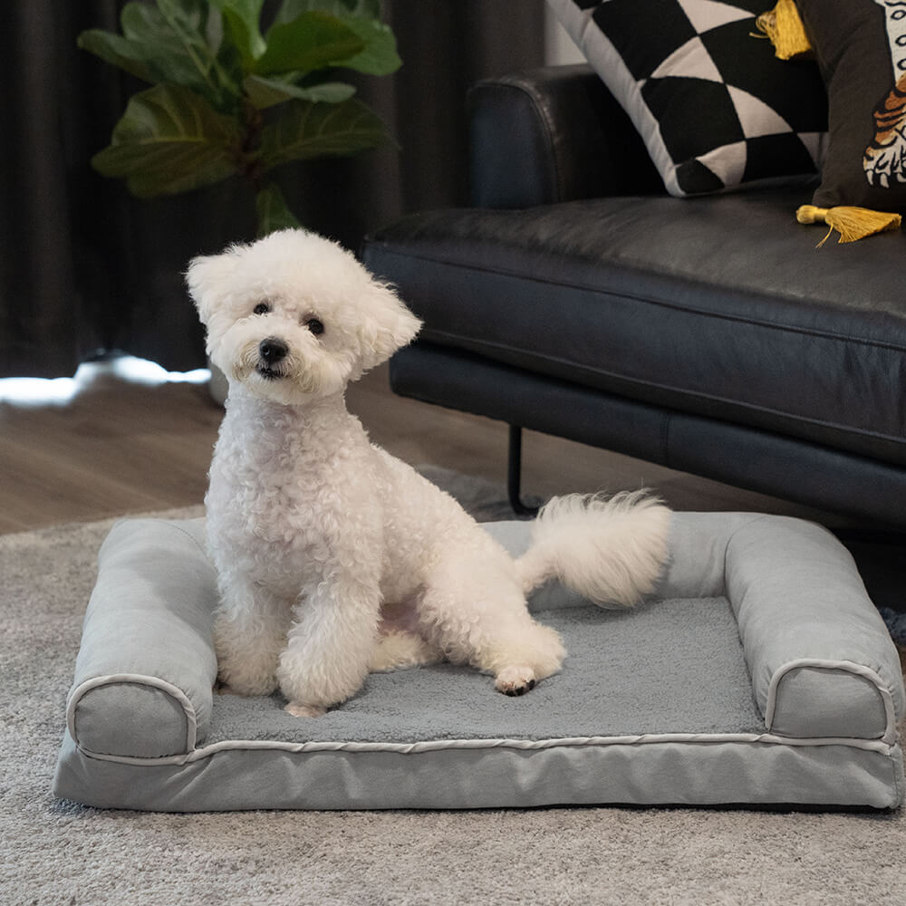Faux Fleece & Suede Full Support Orthopaedic Dog Bed