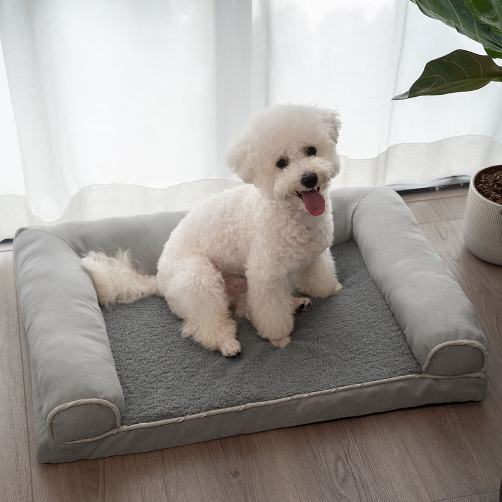 Faux Fleece & Suede Full Support Orthopaedic Dog Bed