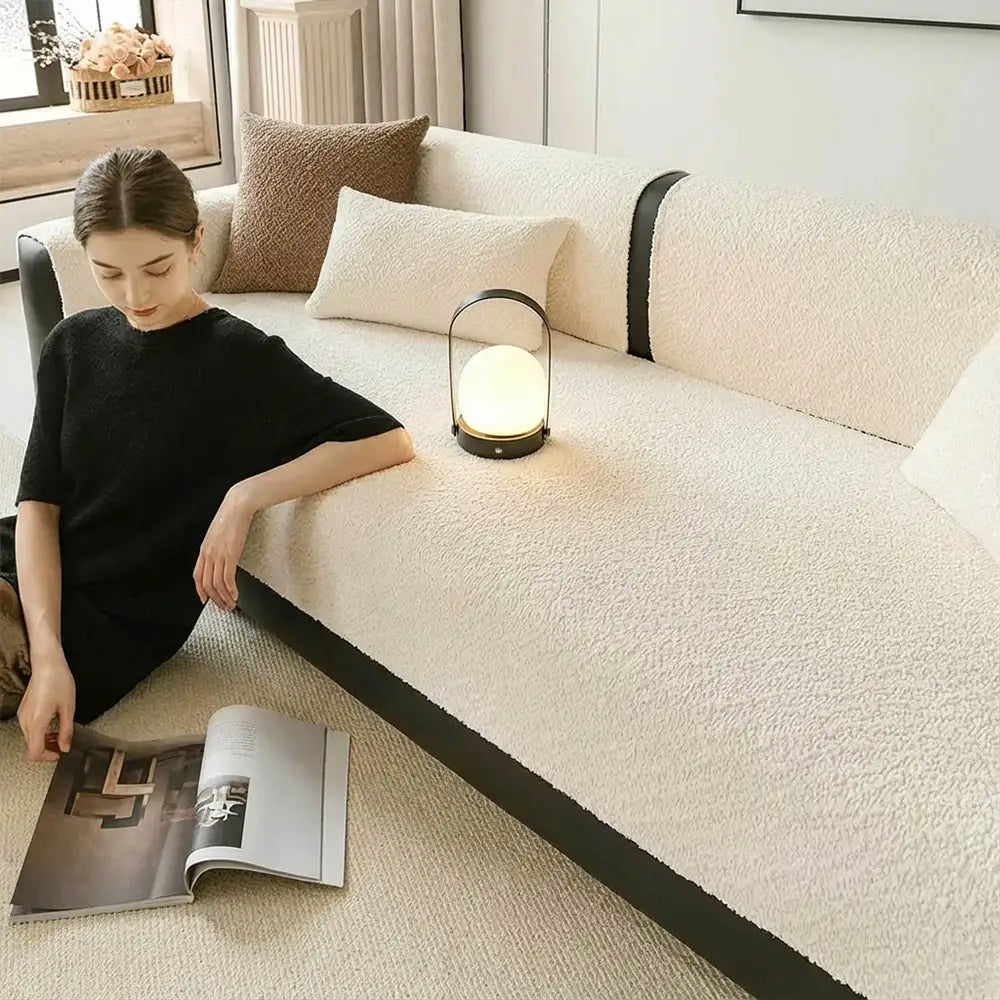 All-Season Breathable Chenille Scratch-Resistant Sofa Protection Corner Couch Cover