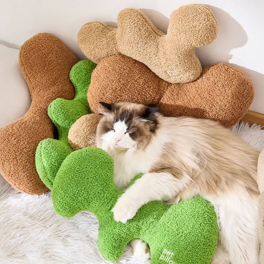 Bone-Shaped Playful Squeaky Dog Toy Pet Pillow