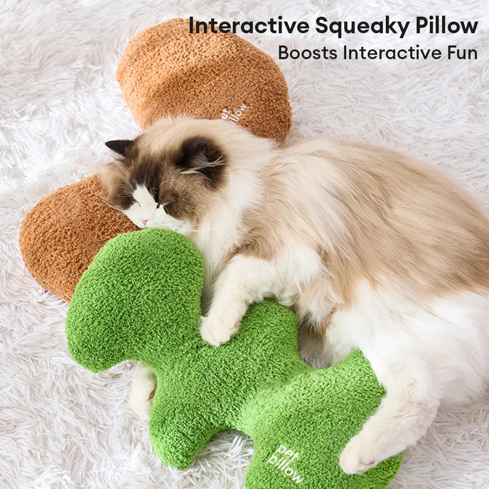 Bone-Shaped Playful Squeaky Dog Toy Pet Pillow