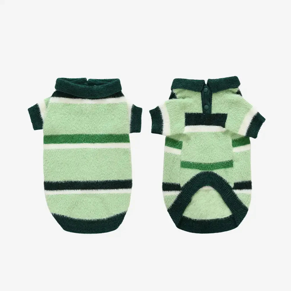 Color-Blocked Striped Faux Mink Fur Warm Dog Jumper Puppy Clothing