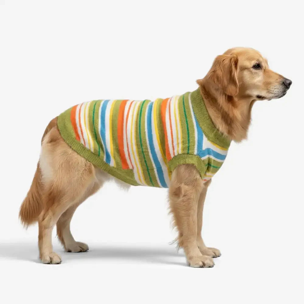 Color Blocked Striped Dog Jumper-Dog Clothes Suitable For Large Dogs