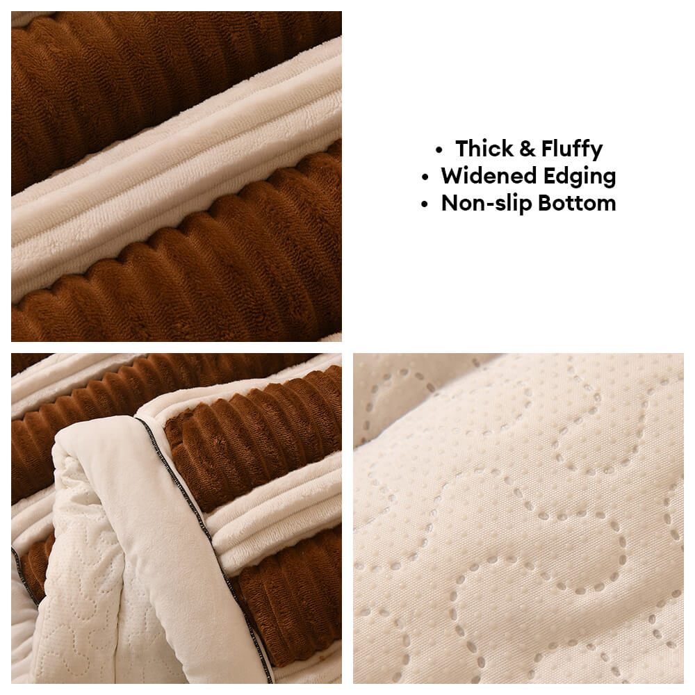 Comfort Plush Thickened Striped Non-Slip Sofa Cover