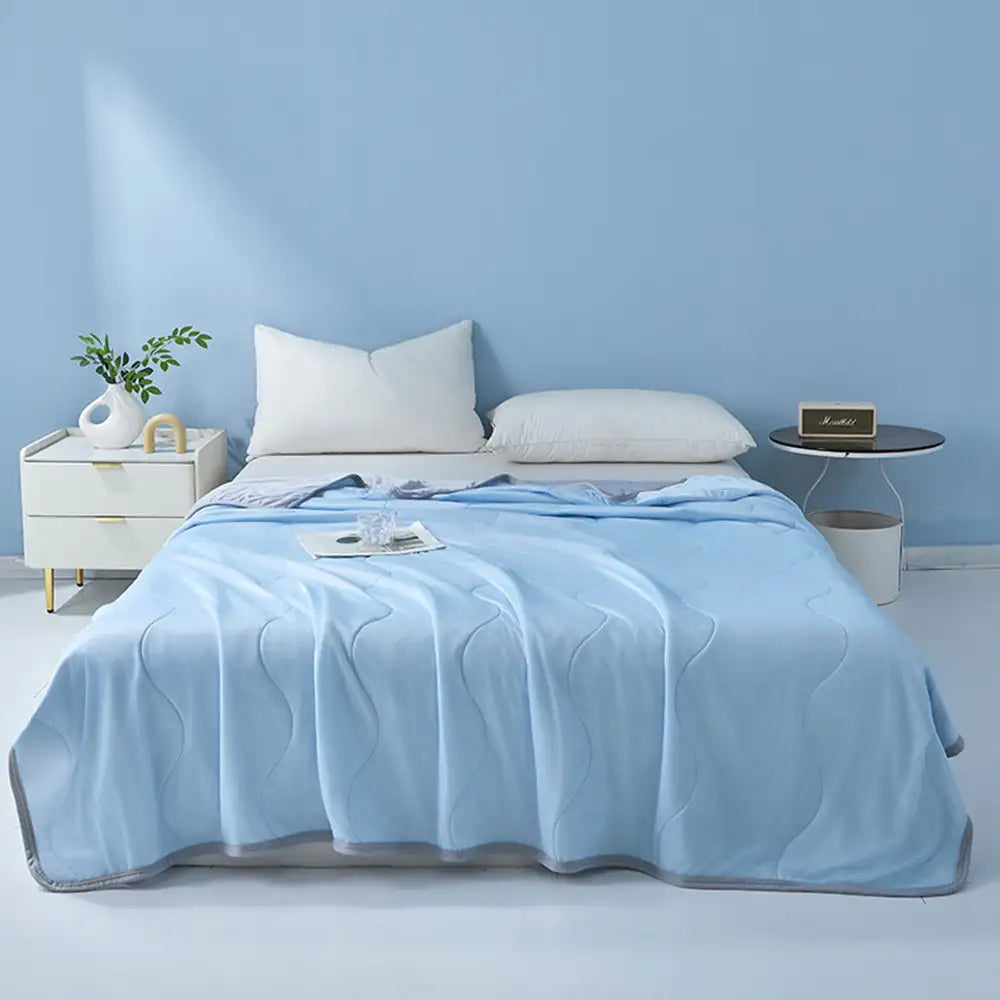 Cooling Ice Silk Double-Sided Heat-Absorbing Blanket - Wave