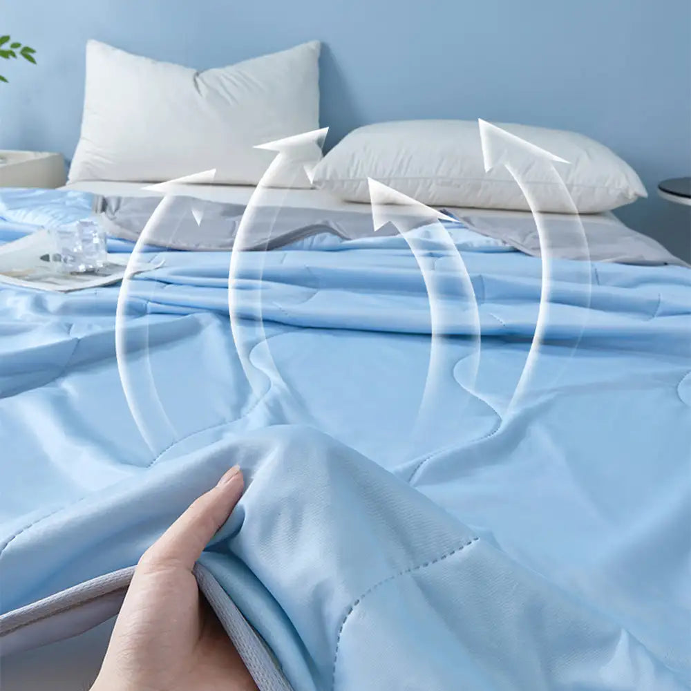 Cooling Ice Silk Double-Sided Heat-Absorbing Blanket - Wave