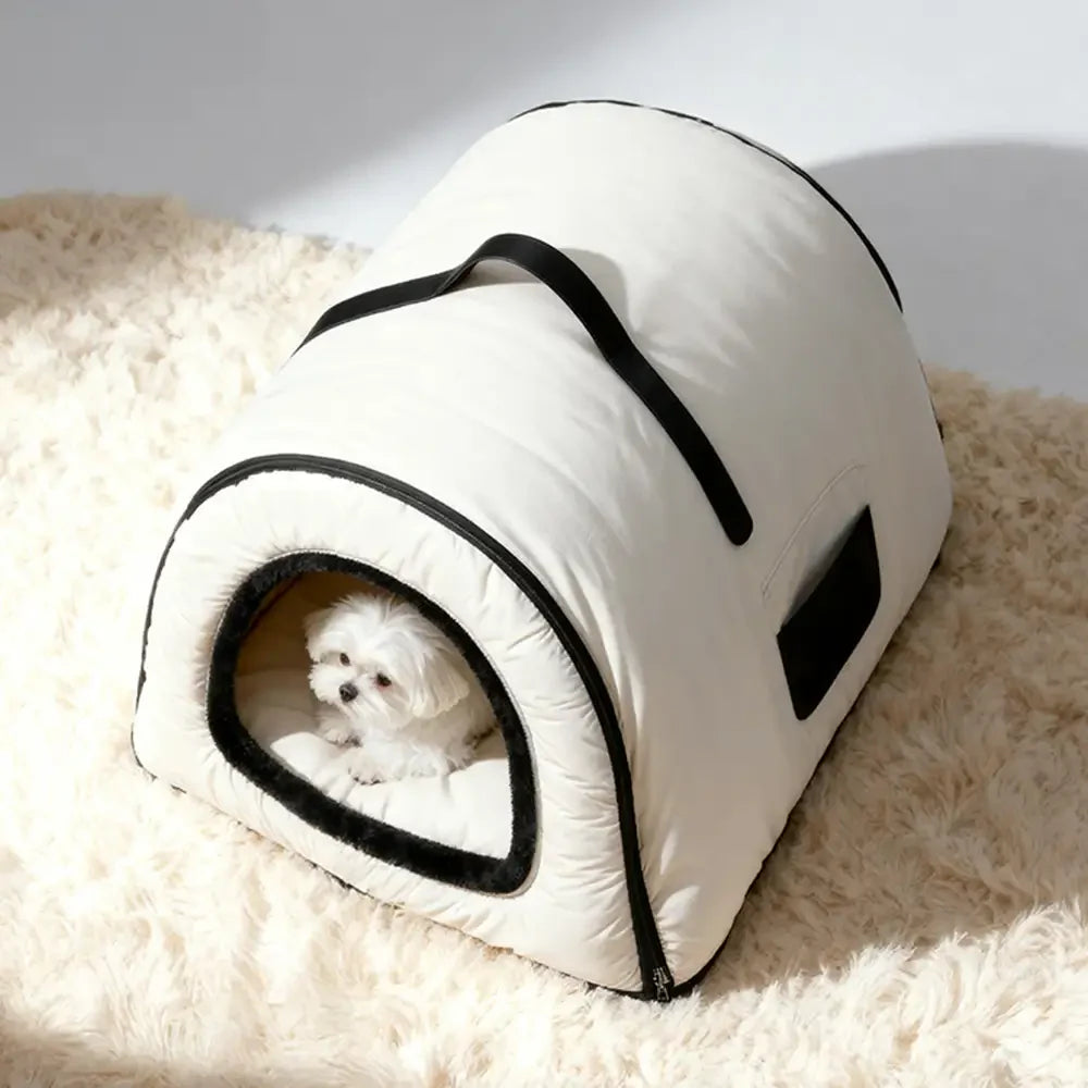 Cosy Enclosed Water-Repellent Washable Cat Cave Deep Sleep Dog Bed