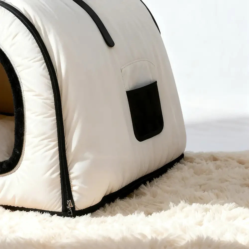 Cosy Enclosed Water-Repellent Washable Cat Cave Deep Sleep Dog Bed