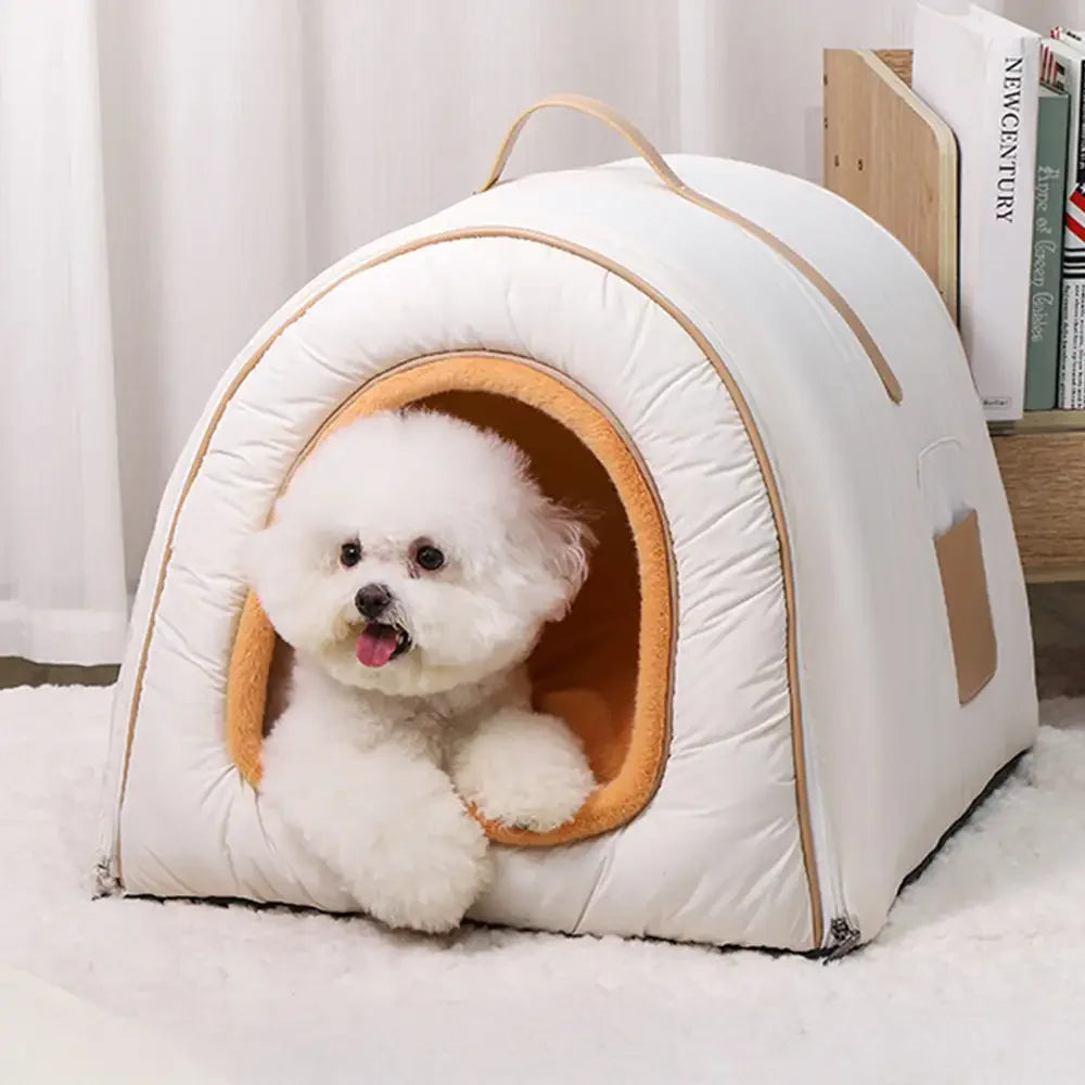 Cosy Enclosed Water-Repellent Washable Cat Cave Deep Sleep Dog Bed