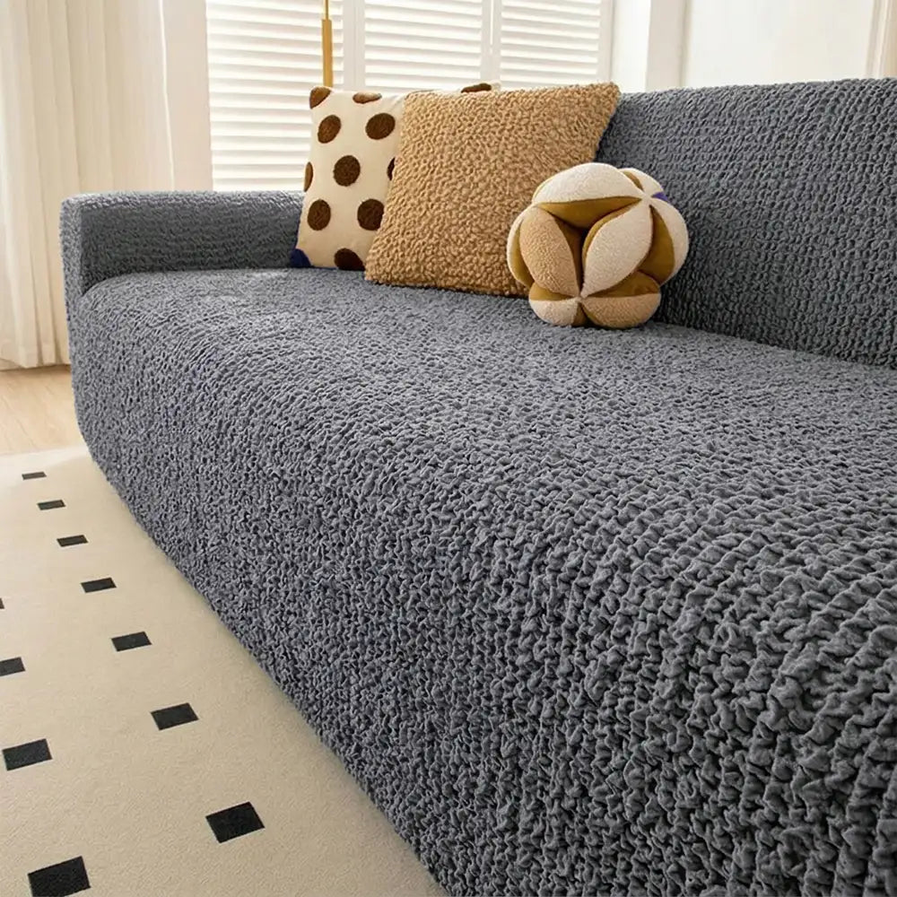Cream Style Seersucker Breathable Stretchy Full-Coverage Sofa Cover