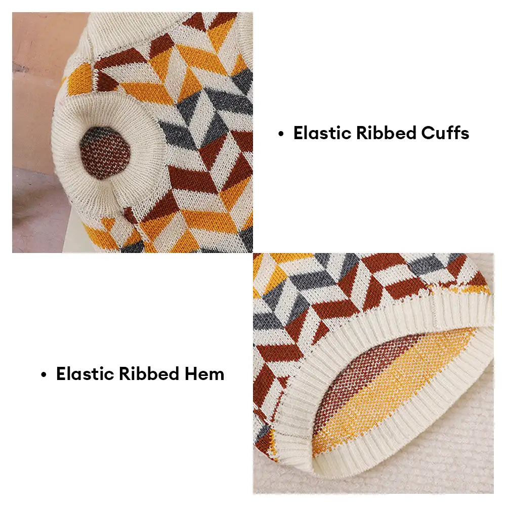 Diamond Striped Dachshund Dog Jumper Dog Clothes Sweater