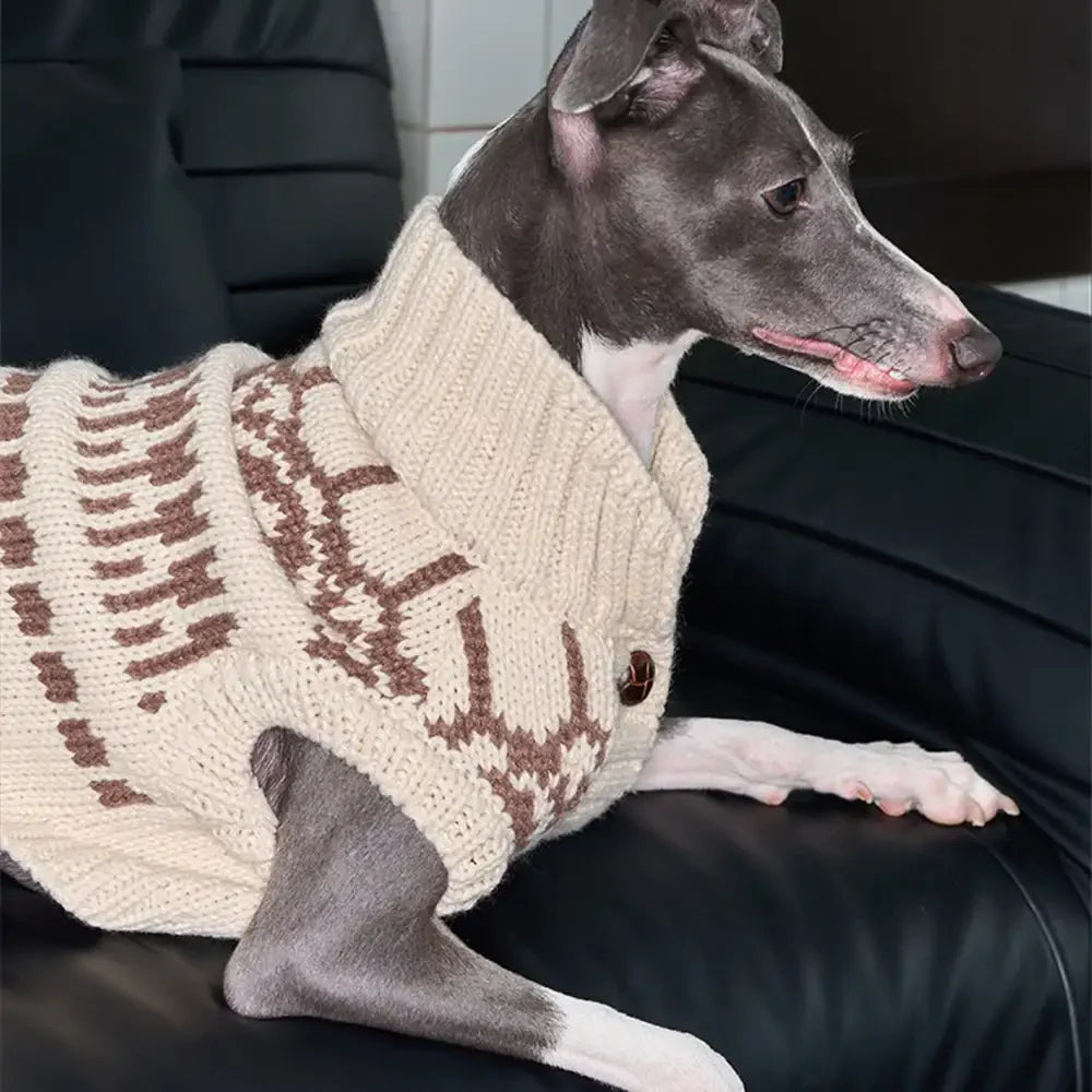 Fair Isle Pattern Dachshund Sleeveless Dog Jumper