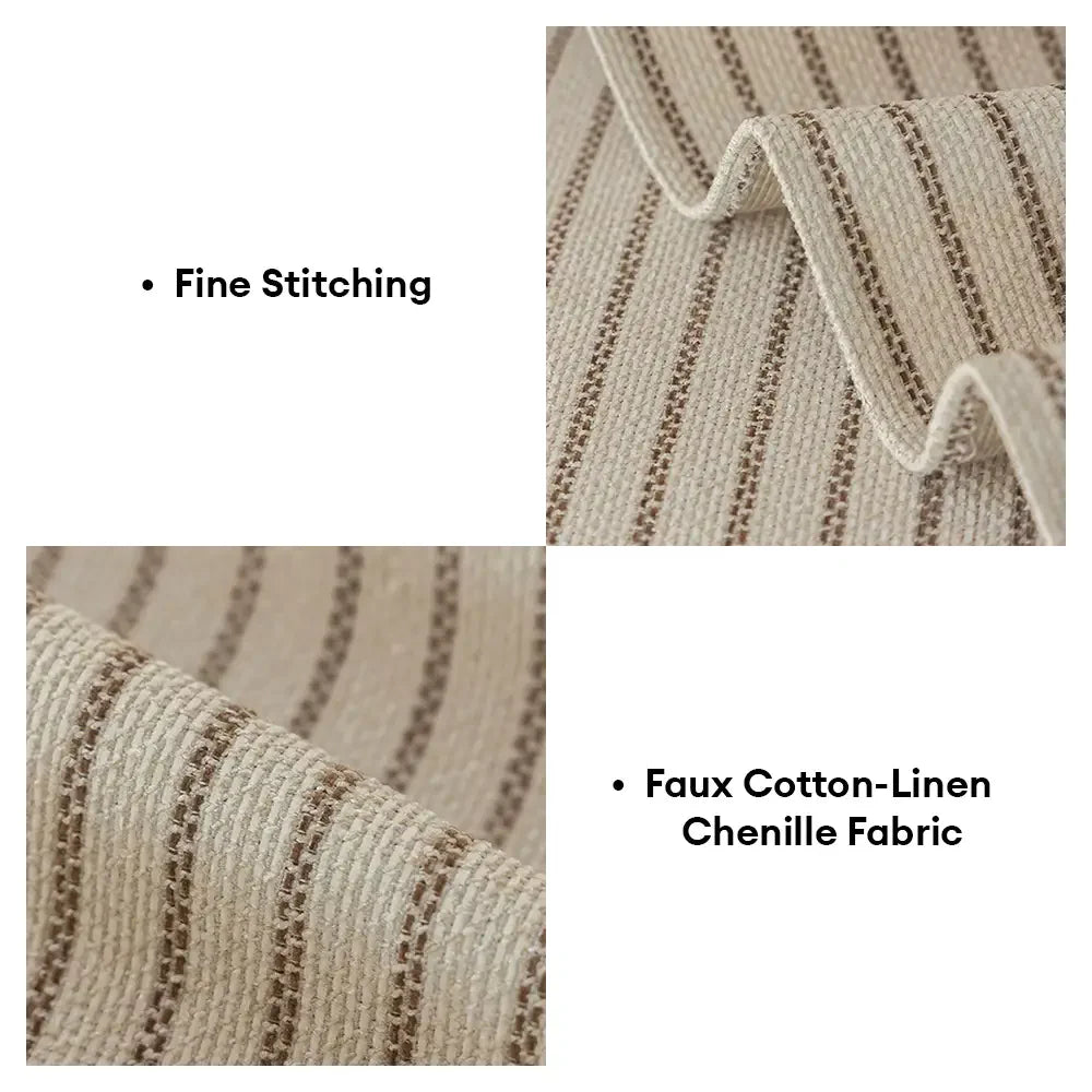 Faux Cotton-Linen Chenille Striped Breathable Scratch-Resistant Sofa Cover