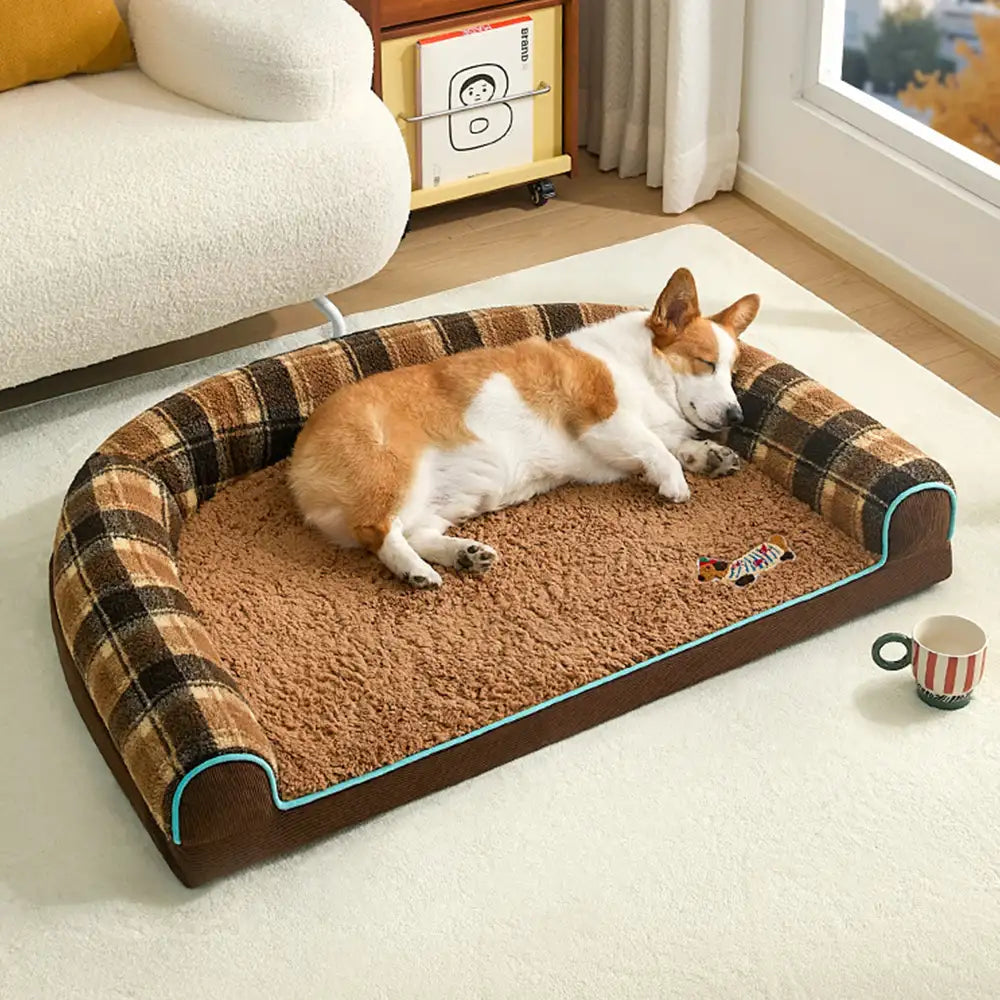 Faux Lambswool U-Shaped Removable Washable Orthopaedic Pet Bed