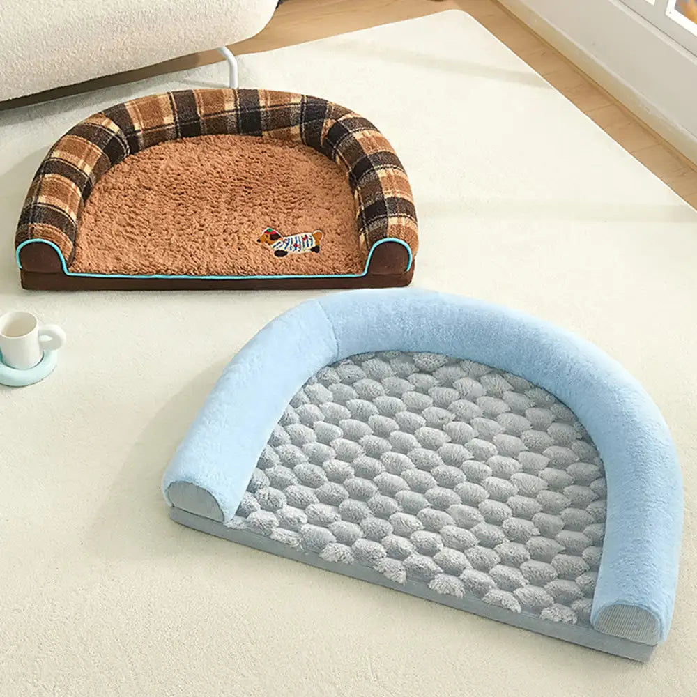 Faux Lambswool U-Shaped Removable Washable Orthopaedic Pet Bed