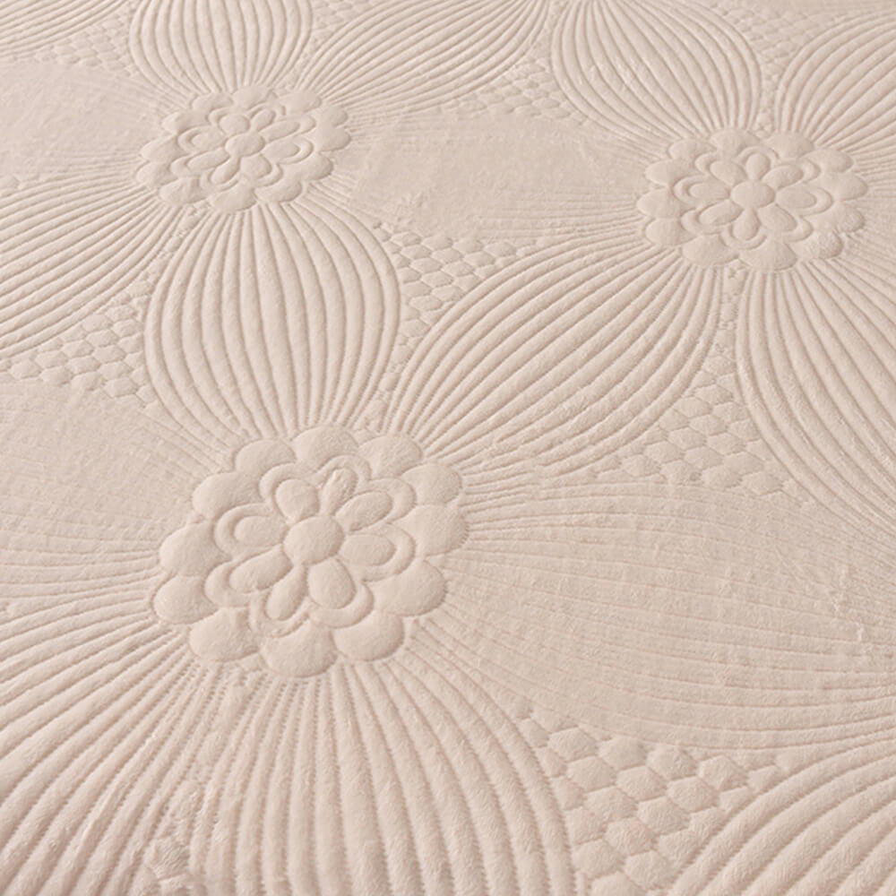 Floral Quilted Cosy Thickened Milk Fleece Bed Skirt Set