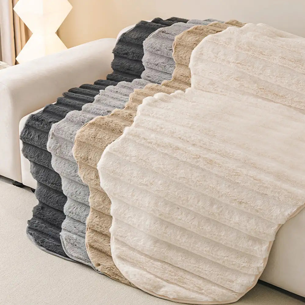 Fluffy Comfort Plush Furniture Protection Decorative Sofa Cover