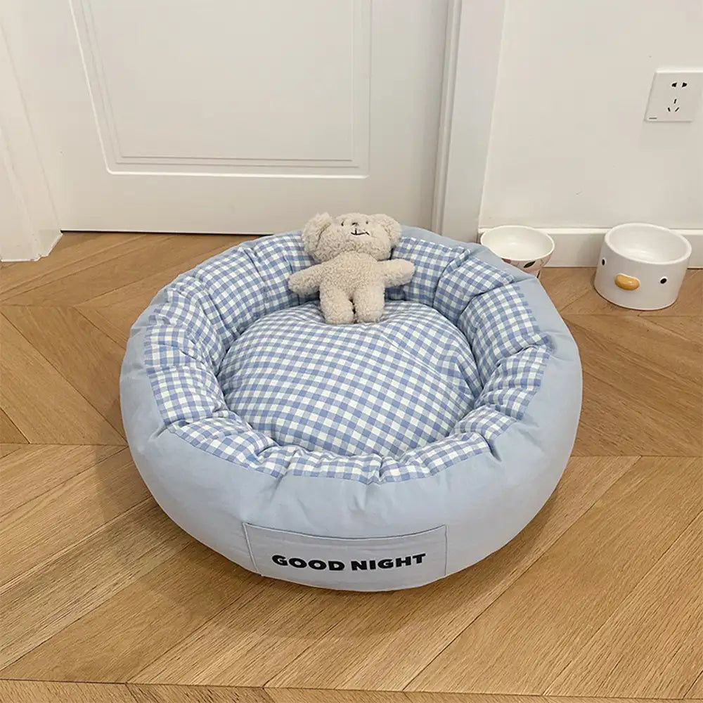Goodnight Deep Sleep All-around Calming Dog Bed with Bear Toy