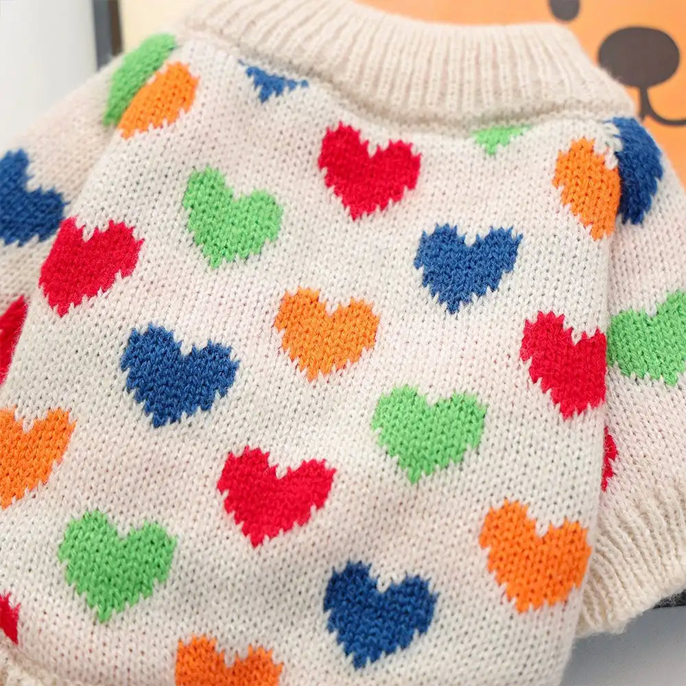 Heart Patterned Dachshund Dog Jumper Dog Clothes Sweater