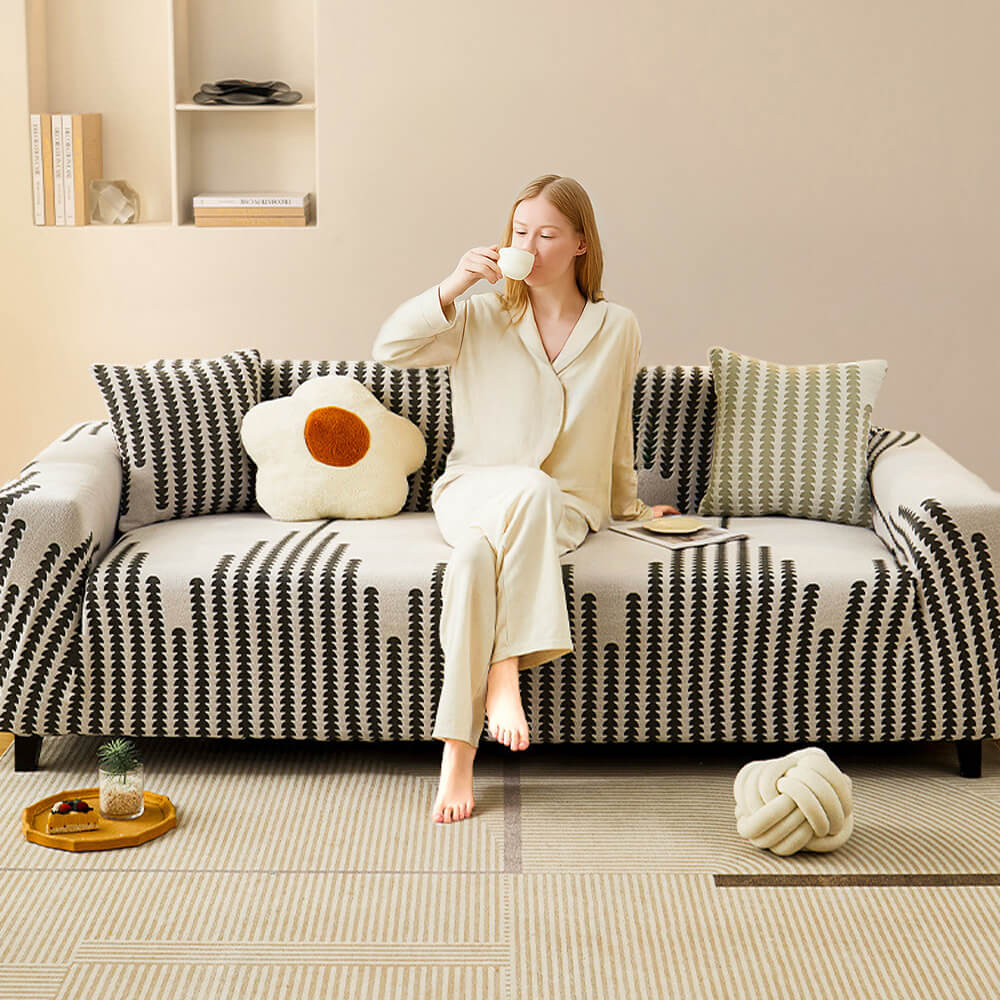 Herringbone Cosy Full-Wrap Stretch Magic Sofa Cover