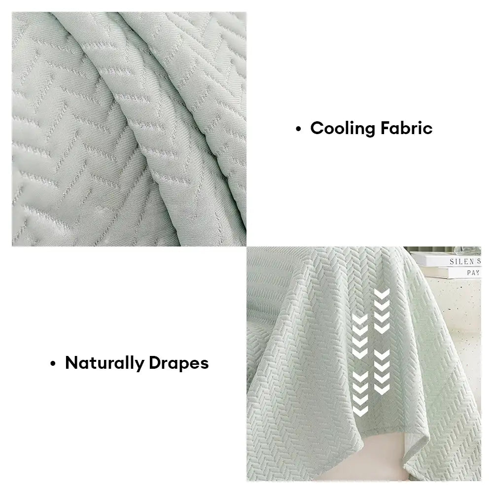Herringbone Ice Silk Cooling Breathable Sofa Protector Washable Sofa Cover Sofa Throws