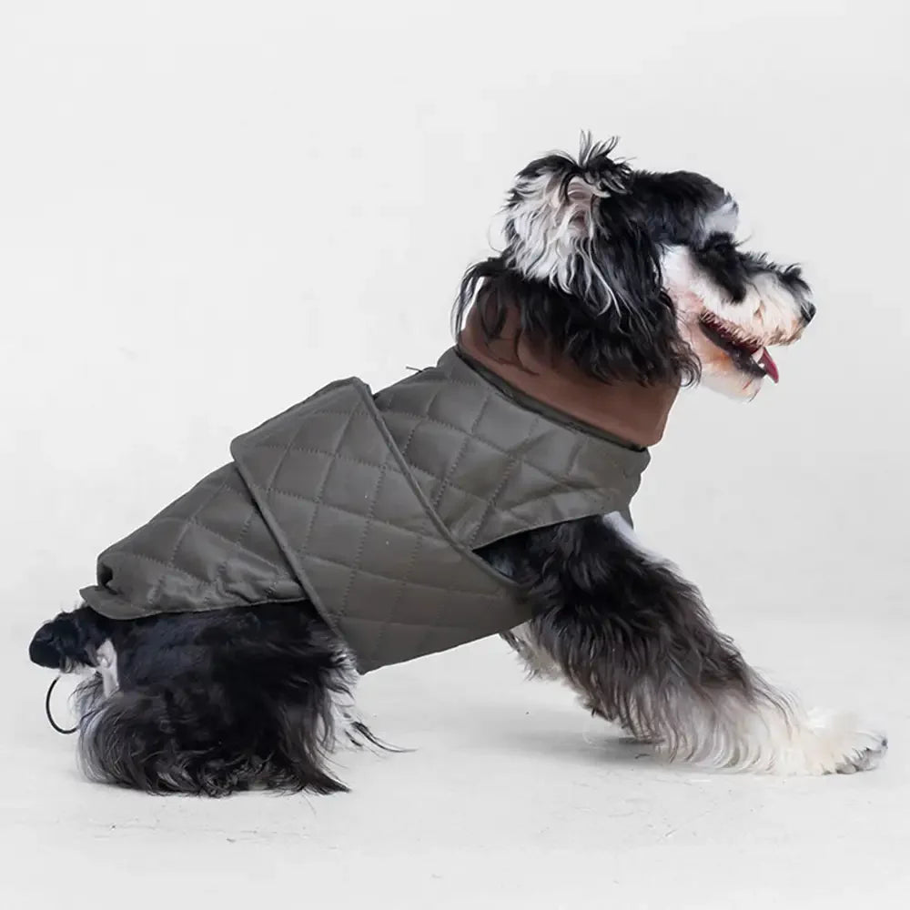 High-Neck Quilted Dog Coat – Warm Fashion Winter Coat