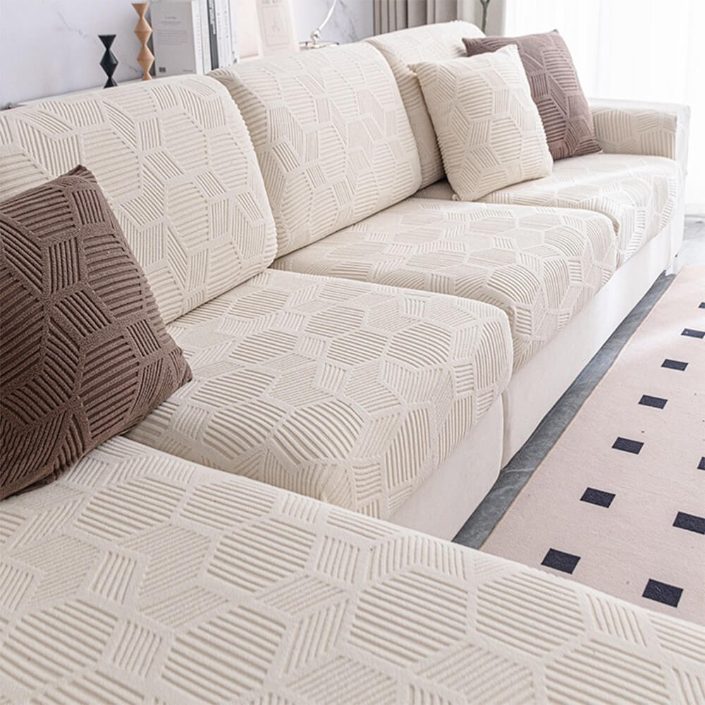 Honeycomb Pattern Water-resistant Stretch Full-Cover Magic Corner Couch Cover