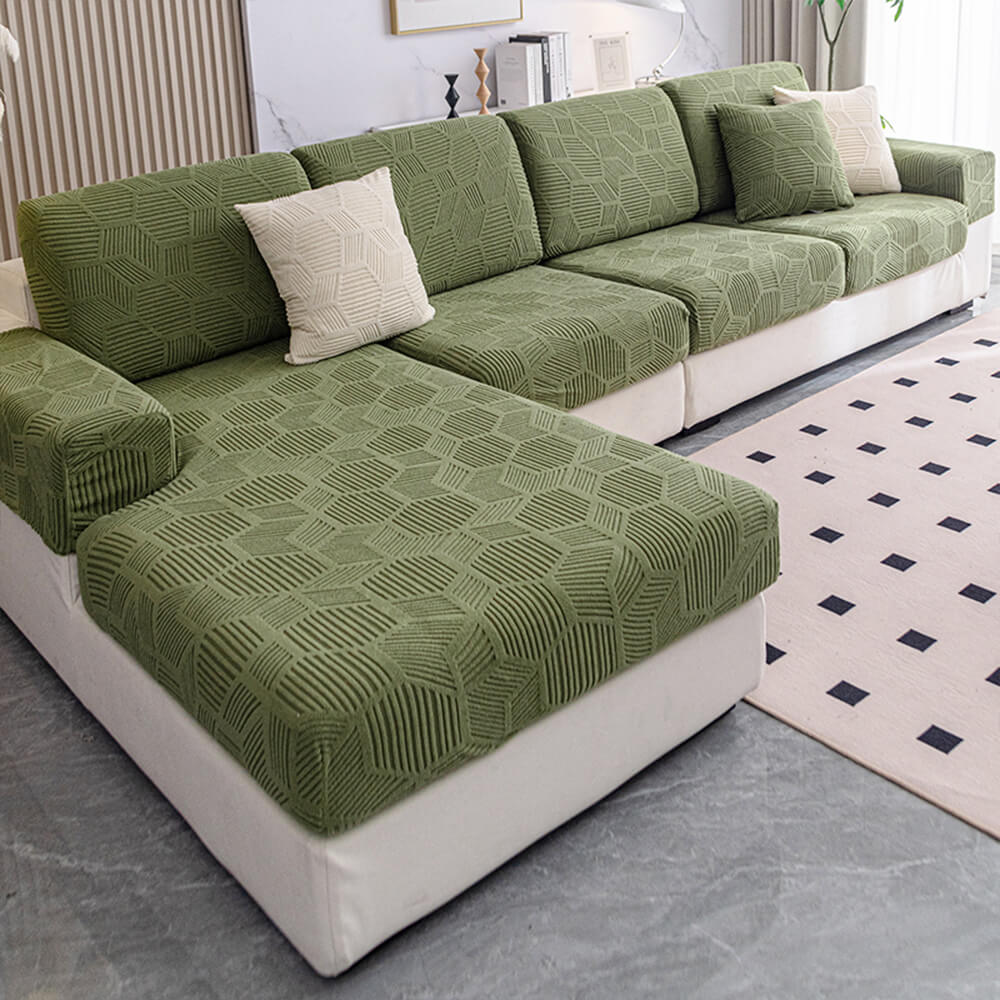Honeycomb Pattern Water-resistant Stretch Full-Cover Magic Corner Couch Cover