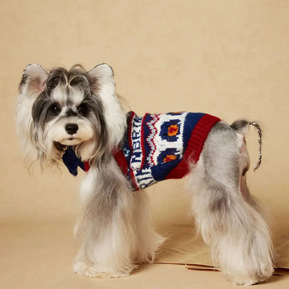 Jacquard Thick-Knit Sleeveless Dog Jumper Dog Clothing