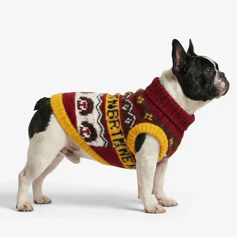 Jacquard Thick-Knit Sleeveless Dog Jumper Dog Clothing