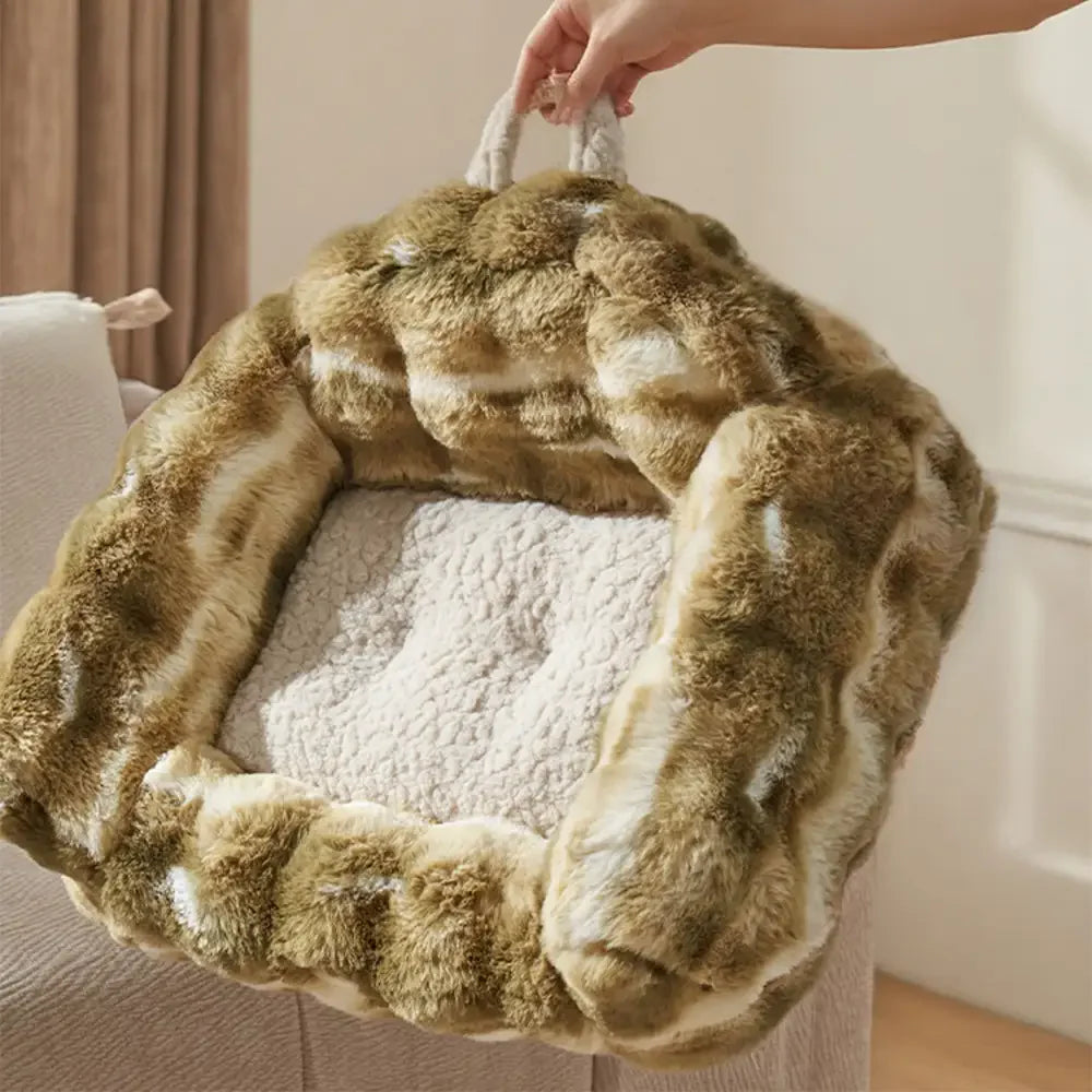 Jungle Secret Tie-Dye Plush Cosy Dog And Cat Sofa Bed