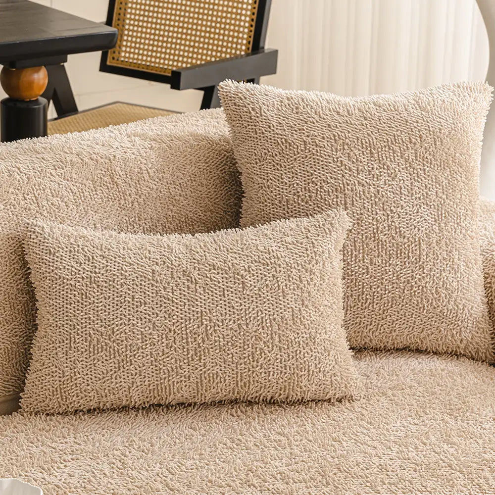 Luxury Long Plush Chenille All-Season Soft And Non-Slip Sofa Cover For Muddy Paws