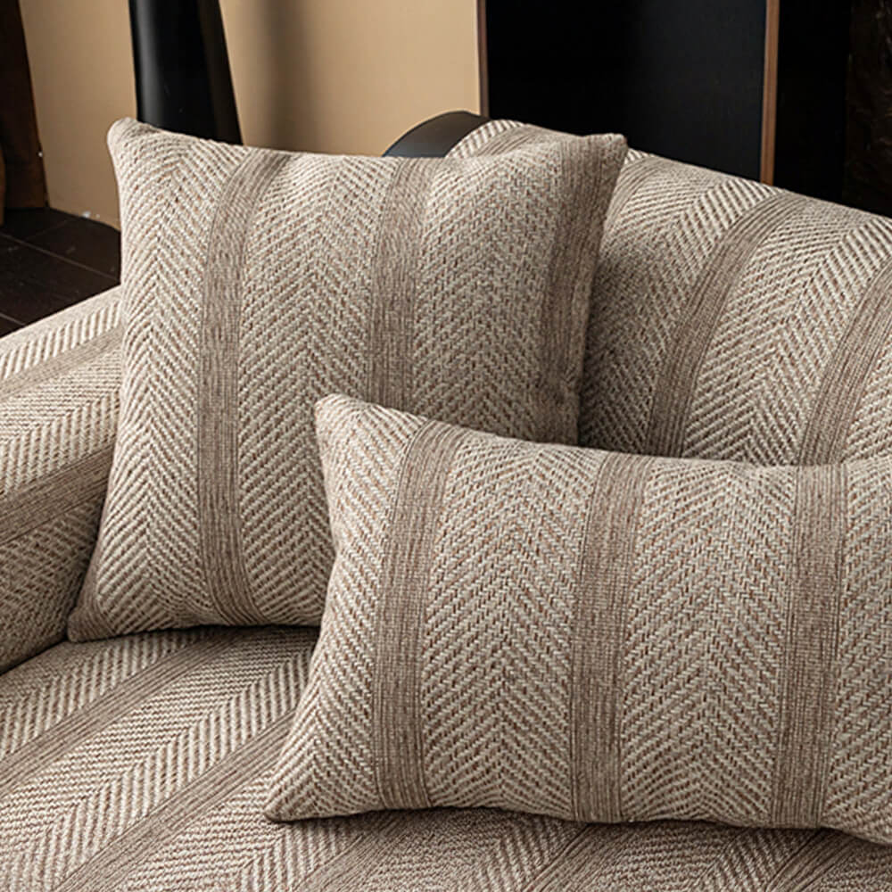 Minimalist Herringbone Weave Breathable Faux Linen All-Season Sofa Cover