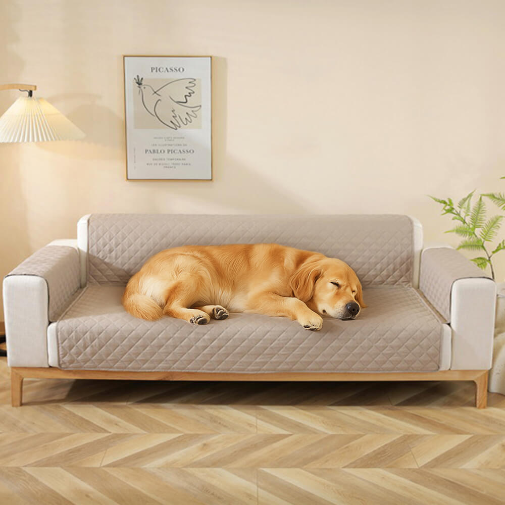 Modern Diamond One-Piece Sofa Protector Water-resistant Non-Slip Sofa Cover with Armrest