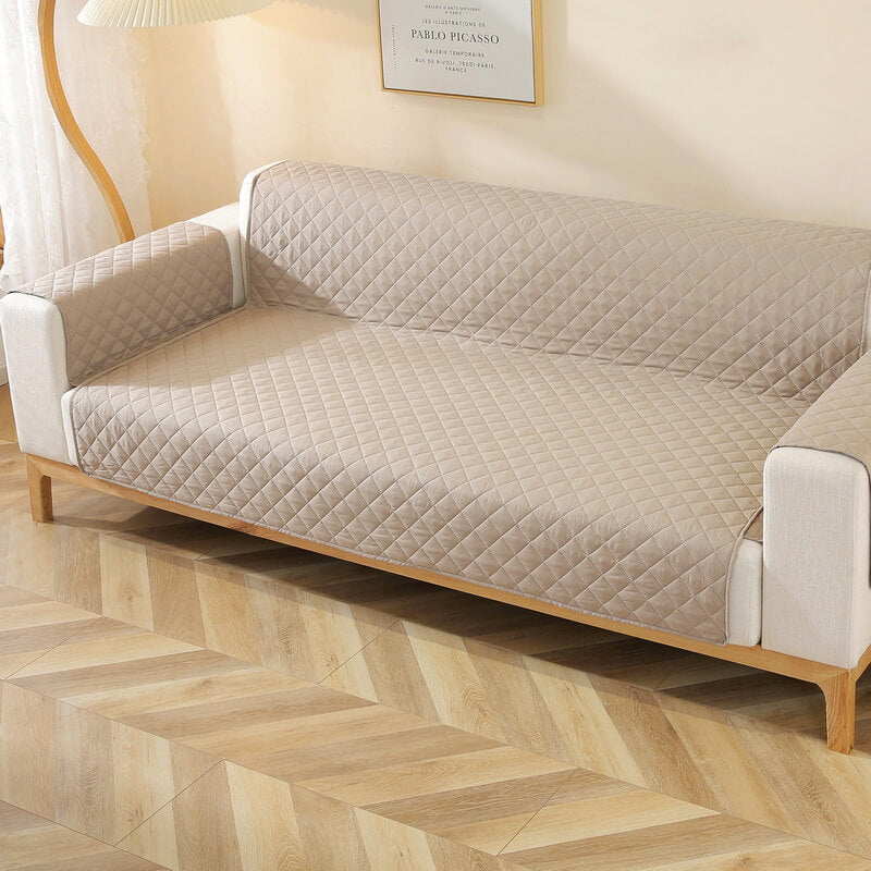 Modern Diamond One-Piece Sofa Protector Water-resistant Non-Slip Sofa Cover with Armrest