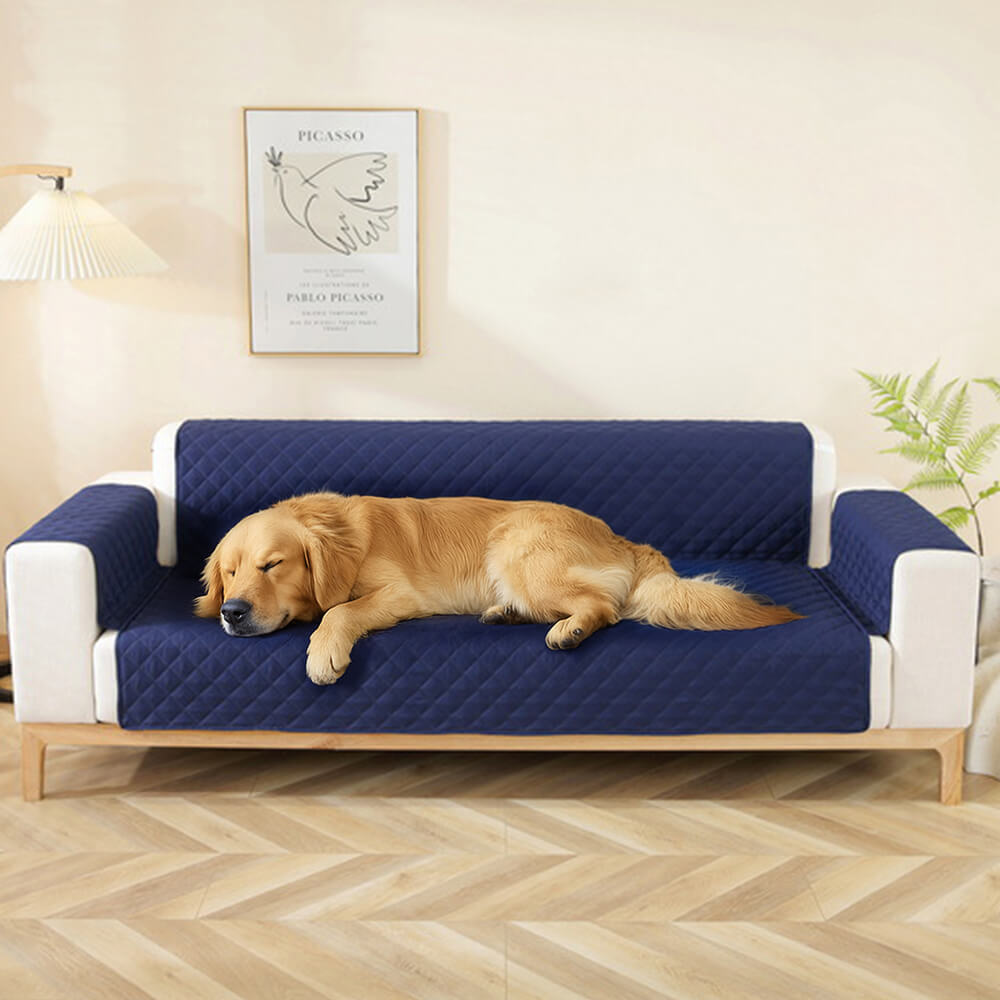 Modern Diamond One-Piece Sofa Protector Water-resistant Non-Slip Sofa Cover with Armrest