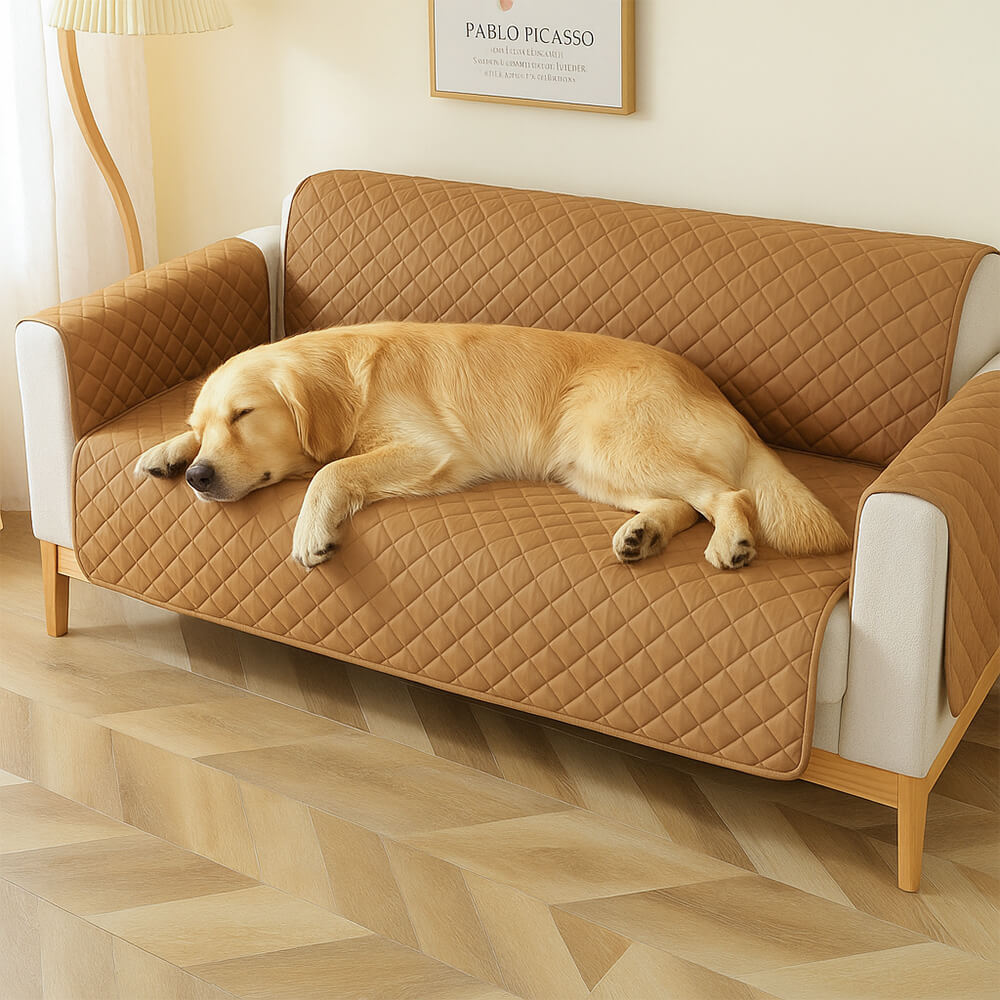 Modern Diamond One-Piece Sofa Protector Water-resistant Non-Slip Sofa Cover with Armrest