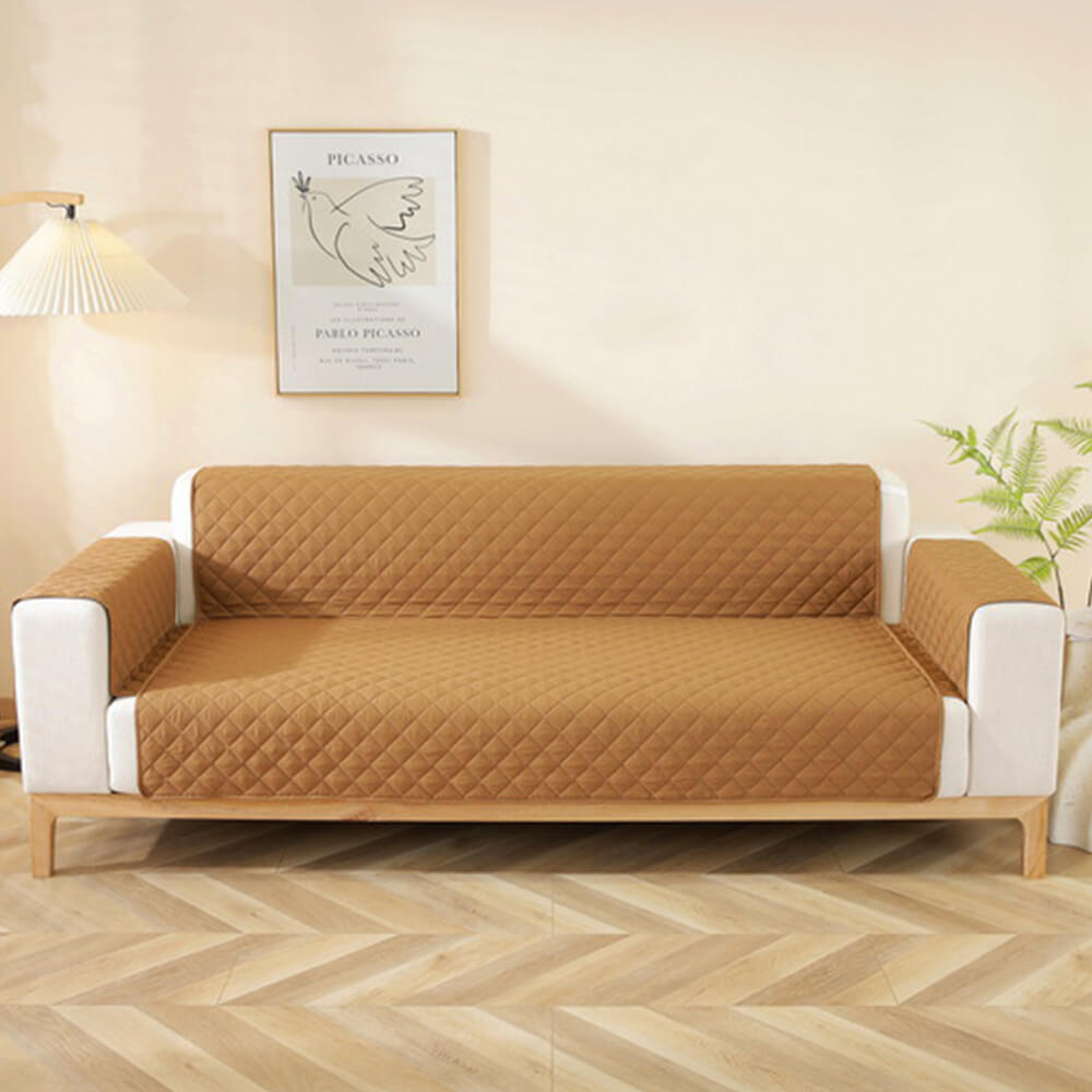 Modern Diamond One-Piece Sofa Protector Water-resistant Non-Slip Sofa Cover with Armrest