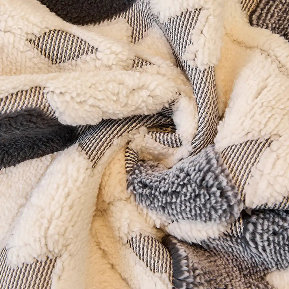 Modern Geometric Thick Plush Anti-Scratch Non-Slip Sofa Cover