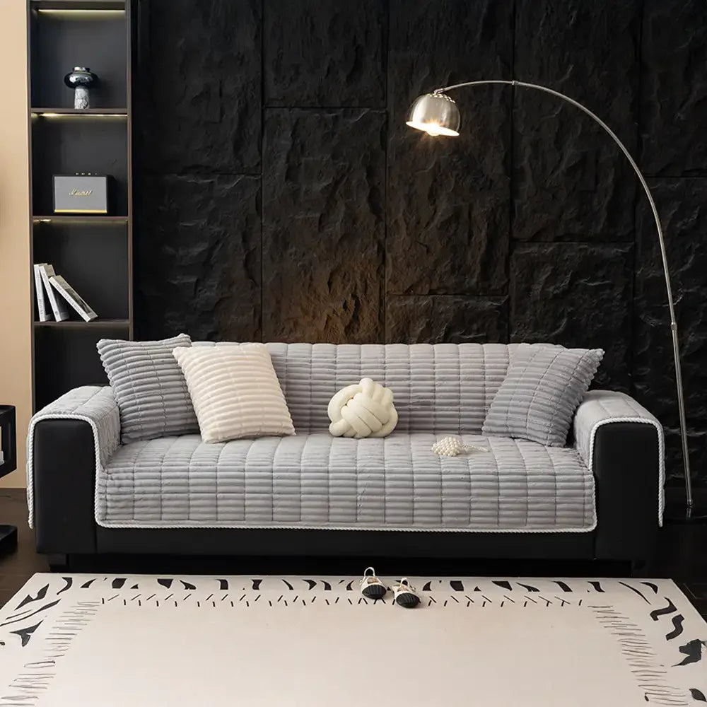 Waterproof One-Piece Cozy Flannel Sofa Protection Non-Slip Couch Cover & Office Chair Protector