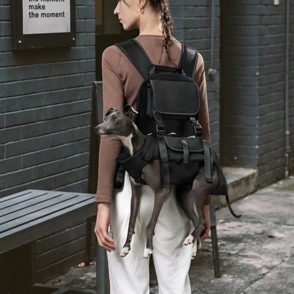 Outdoor Sports Portable Backpack Ergonomic Comfortable Lift Harness Dog Sling Carrier Bag