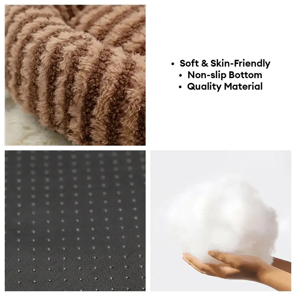 Petal-Shaped Striped Plush Pet Sofa Bed