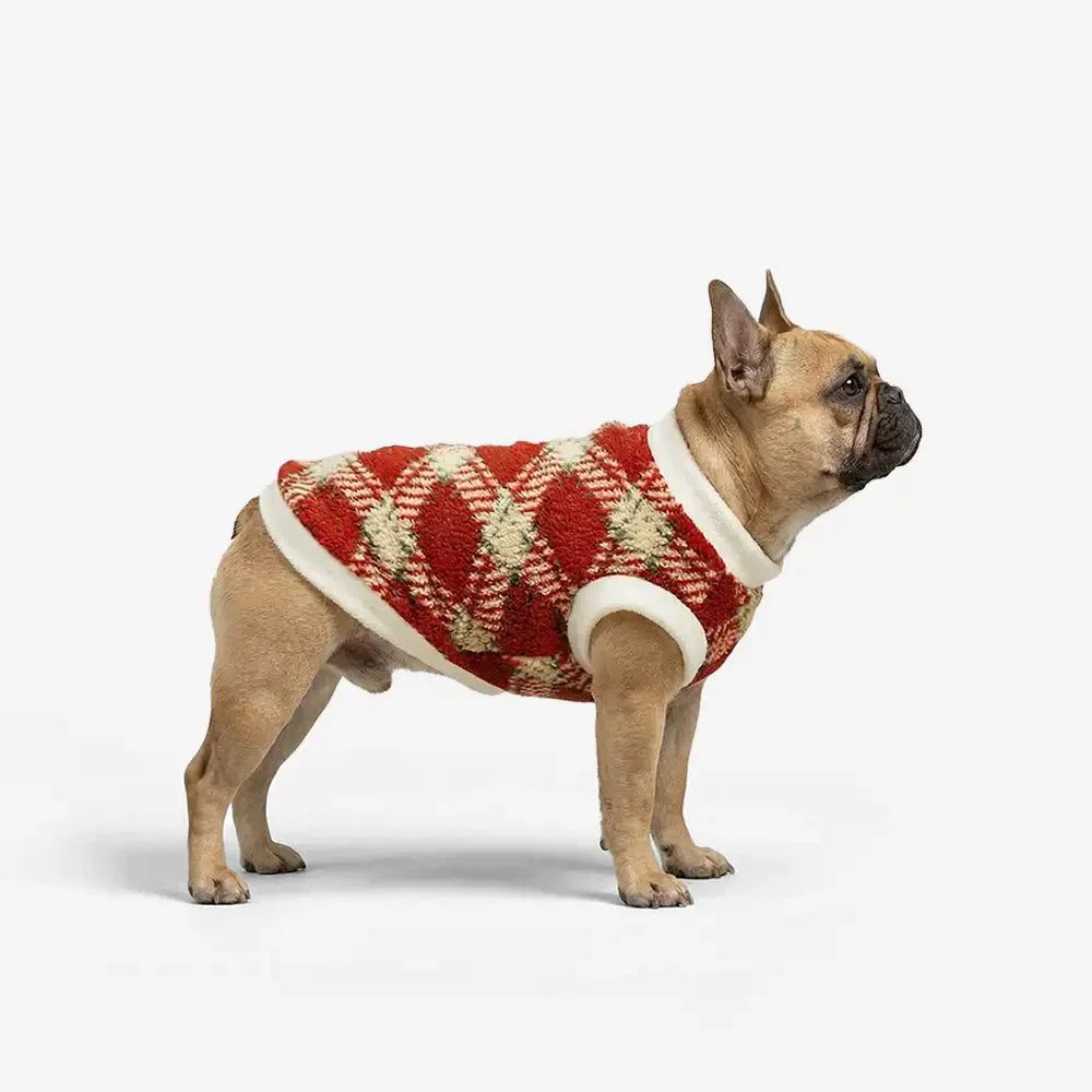 Plaid Comfortable Warm Plush Dog Jumper Sweater Suitable For All Breeds of Dogs